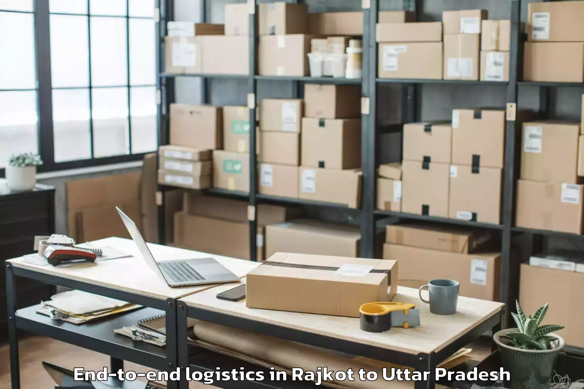 Book Rajkot to Js University Shikohabad End To End Logistics